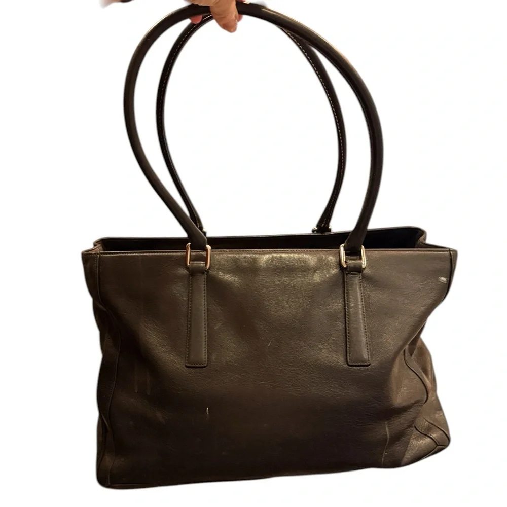 Coach Vintage Legacy Black Leather Tote with Double Handles - Picture 2 of 13